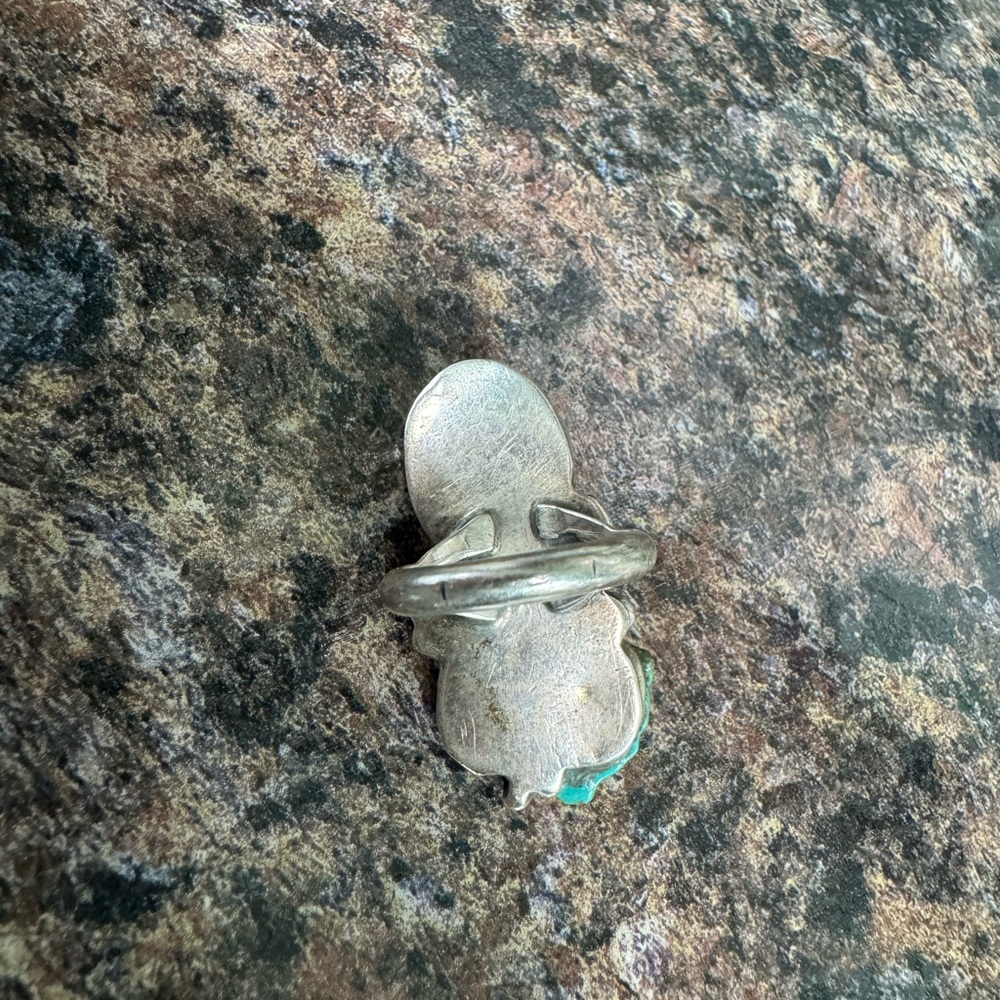 AH~MAZING Royston turquoise double mount unique nugget ring - Picture 3 of 7